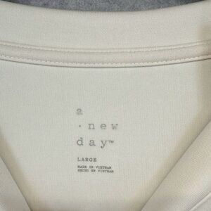 A New Day Sandwash Pullover Sweatshirt Womens Large Cream Crewneck Pullover